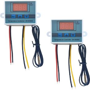 2Pcs 12V Thermostat Switch Controller XH-W3002 DC 12V 120W Temperature Control -50℃ to 110℃ with Waterproof Probe