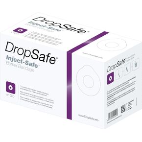 Inject-Safe Barrier Bandage, Adhesive Bandage to Protect Skin & Limit Contact Exposure, Self-Sealing Membrane with Liquid Tight Design to Control Leakage, Diameter of 1.38 in, 100ct Box