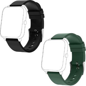 KALINCO 2-Pack Smart Watch Bands 20mm Adjustable Replacement Bands Straps for P22 P96 P32 P36 Smartwatch