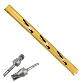 Diamond Core Drill Bits 1.06 Inch Dry 13in/330mm Drilling Depth 5/8-11 Thread Drill Core Bits for Cured Concrete with Rebar Brick Blonck Masonry etc, 2 × Adapters