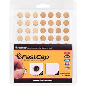 Fastcap - أغطية ثقب المسمار ، ملصقات مستديرة 1/2 "(13 مم) - مثالية لمشاريع الأعمال الخشبية والأثاث والخزائن الاحترافية - ورقة واحدة من 56 قبعات - خشب حقيقي غير مكتمل. اللون الطبيعي - البتولا الطبيعي in Kuwait
