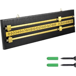 Wooden Wall-Mounted Scoreboard for Snooker,Billiards, Pool Table and Shuffleboard Games - Classic Score Keeper for Game Rooms