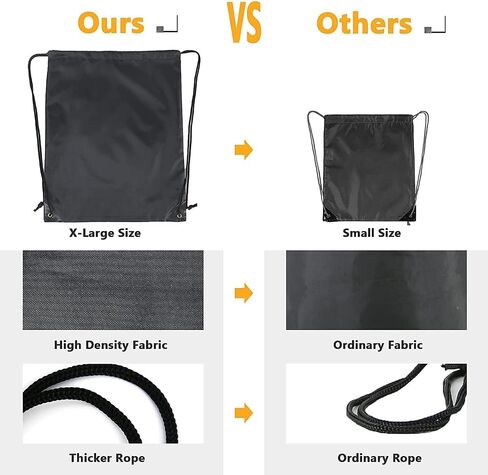 BeeGreen Black Drawstring Backpack Bags Bulk 2 Pack X-Large 22.4" L x 17.5" W Sports Cinch Sack Gym String Bags Machine Washable Heavy Duty String Backpack for Men Women in Saudi Arabia