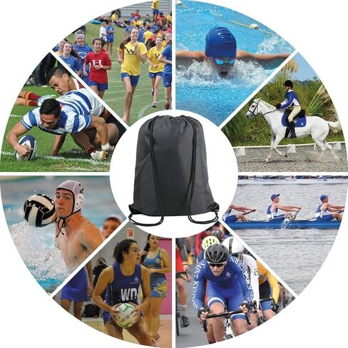 BeeGreen Black Drawstring Backpack Bags Bulk 2 Pack X-Large 22.4" L x 17.5" W Sports Cinch Sack Gym String Bags Machine Washable Heavy Duty String Backpack for Men Women in Saudi Arabia