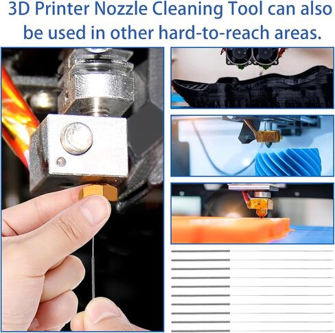 GIANTREE 60 PITS 3D طابعة طابعة طقم تنظيف فوهة ، طابعة طابعة ثلاثية الأبعاد منظف فوهة الفوهة ، إبر تنظيف فوهة من الفولاذ المقاوم للصدأ ، مجموعة أدوات الطابعة 3D من فوهة 3D (0.4 مم) in Saudi Arabia
