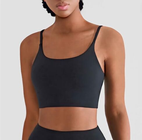 Trutha Premium Quality Sports Bra Top مع حمالة صدر مدمجة للنساء- الدعم المنخفض لليوغا والتدريب واللياقة البدنية in Saudi Arabia