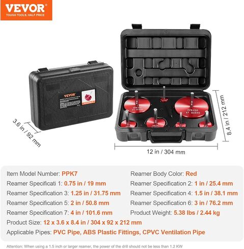 تحتوي مجموعة أدوات PVC PVC Pipe Reamer ، سبيكة الألمنيوم ، PVC Pipe Fitting Reamer Plumbing Tools ، Socket Saver لـ SCH 40 ، على 3/4 "، 1" ، 5/4 '' ، 3/2 "، 2" ، 3 "، 5" "، لخطوط المياه ، خطوط الصرف ، خطوط التهوية in Saudi Arabia