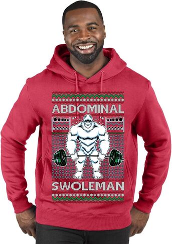 سترة سانتا جيم ليفتنج مرحبًا بكم في سترة North Swole Ugly Christmas للجنسين بياقة دائرية in Kuwait