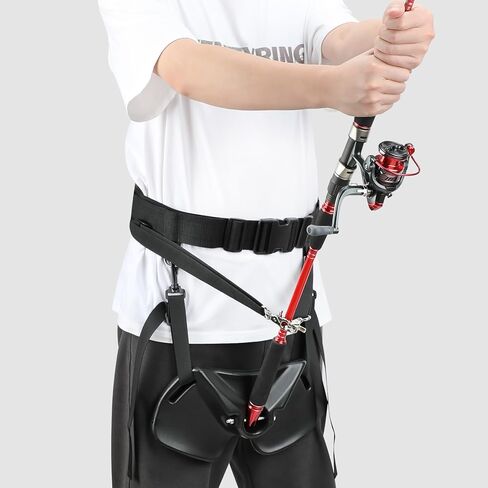SAN LIKE Fishing Belt Rod Holder Adjustable Fishing Fighting Waist Belt with EVA Padded Great Plastic Material Fighting Belt Suitable for Round Head and Plug Rods White in Kuwait