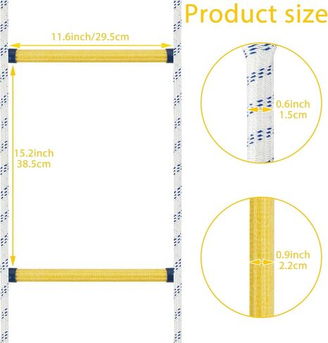 16 قدم حريق الهروب سلم 2 قصة ، حبل سلم الطوارئ حريق الهروب سلم سلم السلامة سلم مع السنانير ، سلم الطوارئ لنافذة المنزل في الطابق الثاني in Kuwait