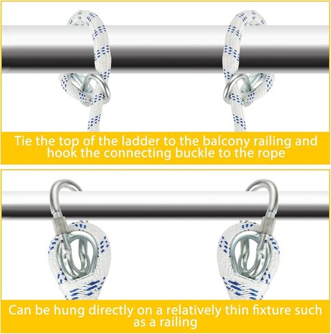 16 قدم حريق الهروب سلم 2 قصة ، حبل سلم الطوارئ حريق الهروب سلم سلم السلامة سلم مع السنانير ، سلم الطوارئ لنافذة المنزل في الطابق الثاني in Kuwait