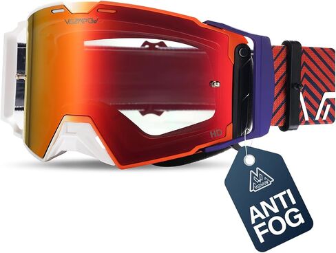 Dirt Bike Goggles Over Glasses Anti-Fog, Motorcycle Protective Eyewear Motocross Goggles for Men Women in Saudi Arabia