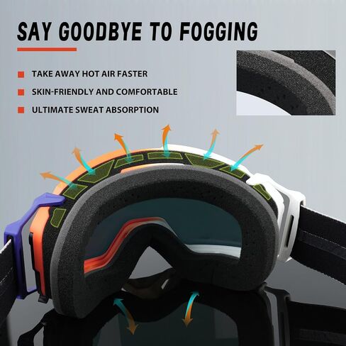 Dirt Bike Goggles Over Glasses Anti-Fog, Motorcycle Protective Eyewear Motocross Goggles for Men Women in Saudi Arabia