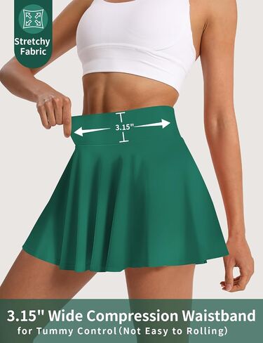 Women's Pleated Tennis Skirt Golf Skorts for Woman High Waisted Tummy Control with Shorts Pockets in Saudi Arabia