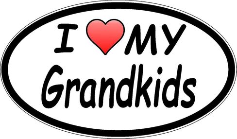 ملصق I Love My Grandkids ملصق بيضاوي مقاس 3 × 5 بوصة، ملصق ممتص للصدمات، بيرة، ملصق مضحك in Saudi Arabia