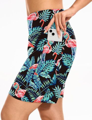 Blouty Women's 7" Long Swim Board Shorts with Pockets Liner High Waisted Quick Dry Beach Swimming Shorts for Women in Kuwait