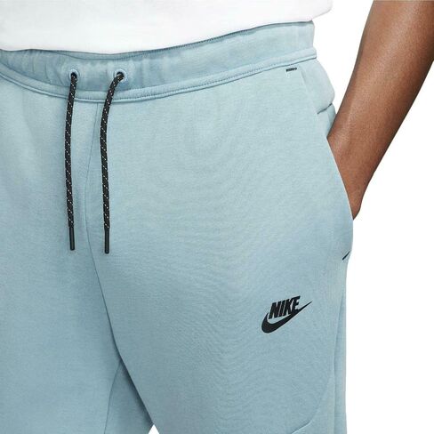 Nike Sportswear Men's Washed Tech Fleece Joggers Pants (as1, Alpha, s, Regular, Regular, Cerulean Blue/Black, Small, Slim) in Saudi Arabia