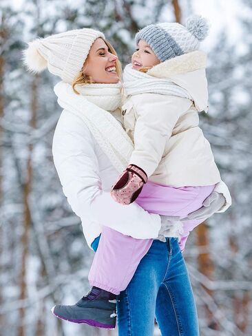 SATINIOR 2 Pairs 5-8 Years Kids Ski Winter Gloves Mittens Waterproof Girls Snow Gloves for Outdoor Waterproof Mittens, Fresh Style in Kuwait