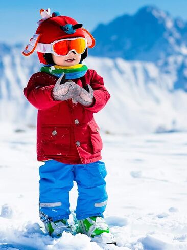 SATINIOR 2 Pairs 5-8 Years Kids Ski Winter Gloves Mittens Waterproof Girls Snow Gloves for Outdoor Waterproof Mittens, Fresh Style in Kuwait