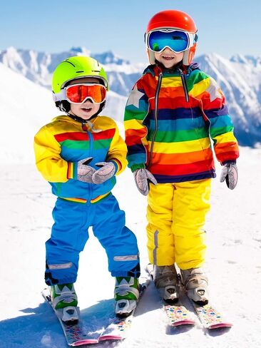 SATINIOR 2 Pairs 5-8 Years Kids Ski Winter Gloves Mittens Waterproof Girls Snow Gloves for Outdoor Waterproof Mittens, Fresh Style in Kuwait