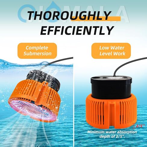 Pool Cover Pump Above Ground, 450GPH Submersible Water Pump for Pool Draining, 75W Swimming Water Removal Pumps with 16ft Drainage Hose & 25ft Power Cord for Pool Cover (Orange) in Saudi Arabia