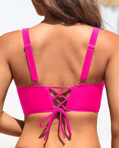 Women Bikini Top - 2025 Push Up Swim Tops Only Large Bust Bathing Suit Top Full Coverage Swimsuit Tops No Bottom in Kuwait