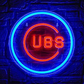 Neon Signs for Man Cave,Brineon Man Cave Neon Signs with Baseball Team Logo for Man Cave,Bar,Beer Pub,Birthday Eagle Gift,Acrylic Neon Signs for Bar with USB Powered,Metal