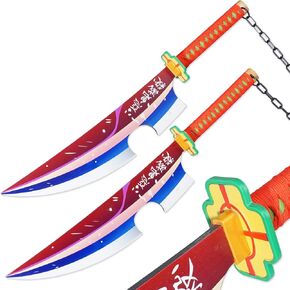 Zisu Tengen Swords, About 31 inches, Two Tengen Sword Included, Hashira Pillars & Tengen Uzui Sword Katana for Cosplay Purpose, Anime Sword with Original Texture (Navy-Tengen)