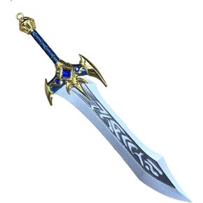 Warcraft Weapon Quel'Serrar Model 8.3'' Metal Weapon Model Keychain Mini Game Weapon Cosplay Prop Collection Desktop Display Decoration