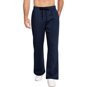 PINSPARK Sweatpants Men Flare Fleece Sweatpants for Men Loose Fit Wide Leg Elastic Drawstring Mens Gym Pants with Pockets L Blue Purple