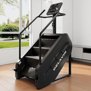 DELAVIN Stair Stepper with LED Screen, Commercial Grade Stepper Machine with 15 Speed Levels, Stepmill Exercise Machine with 440 LBS Capacity, Stair Climber for Cardio and Lower Body Workouts (FBA)