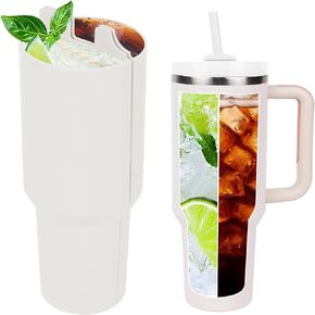 Inner 2-in-1 Cup Dividers for stanley 40oz, Stanley Accessories, Reusable Silicone Liner fits Beverages, fruit, ice cream, perfect for happy hour, party, office, outdoor (Cream white)