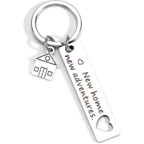 Housewarming Keychain, Perfect Closing Gift for Home Buyers, Cute New Home Gift for Couples, Personalized Keyring for Congratulations on Moving, Unique Housewarming Gift Idea