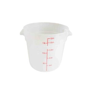 Thunder Group PLRFT318TL Food Storage Container, 18 Quart, Round, Stain & Chemical Resistant, -40° to 210° F Temperature Range, Polypropylene, Translucent, NSF, Pack of 6