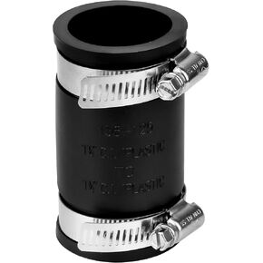 Flexible PVC Pipe Coupling Connector Replacement, for 1-1/4" Nominal Pipe, 1.6" Inner Diameter Flexible PVC Condensate Pipe Coupling with Stainless Steel Hose Clamps, Pipe Connector Fittings Upgrade