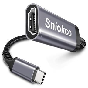 Sniokco USB C to HDMI Adapter Cable High Speed HDMI to USB-C Converter Aluminum Type C Adapter Compatible with iPhone 15 16 Pro Max 15 16 Plus MacBook Pro Air Surface iPad XPS