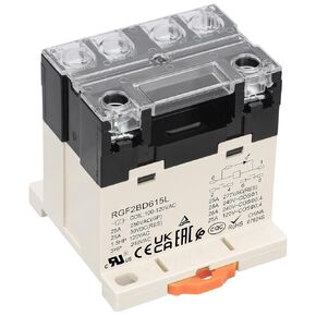 General Purpose Relay, RGF2BD615L, 25A 100-120VAC Coil Voltage, 6Pin Double Pole Single Throw Normally Open Contacts, with LED Indicator Light and Protection Cover, 35mm DIN Rail Mount (1)