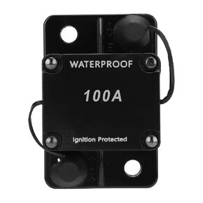 100 Amp Breaker, HT-608 Waterproof Circuit Breaker, with Auto Reset, for Stereo Audio Systems of ATV Vehicles Boat Trucks, DC12-24V, Fuse Holder Automatic Detection