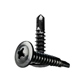 #8 x 3/4" Stainless Steel Phillips Truss Head Fast Self Tapping Screw for Metal Black Oxide Metal 18-8 Modified Truss Head Self Tapping Sheet Metal Screw 410 Stainless Steel Black (50 Pack)