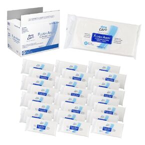 Dynarex 1322 DynaCare Flushable Wipe, Wet Bathroom Hygiene Wipe for Adults, Alcohol Free, 9" x 13", Pack of 576