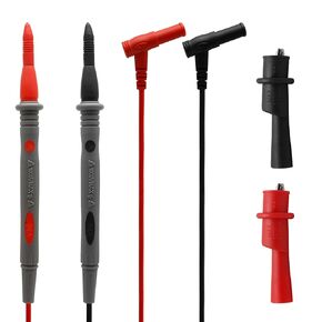 uvbws Multimeter Test Leads Kit, 1000V 20A Multimeter Leads Electrician Test Leads kit Silicone Test Leads for Most of Digital Multimeter, Red and Black