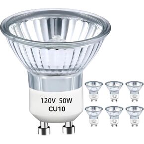 GU10 Halogen Light Bulb 50W 120V,Tlffggl024 Uv Bulb, GU10+C, MR16 Light Bulb for Candle Warmer Lamp, Dimmable, 2700K Warm White for Reflector Track Lighting, Recessed Lighting