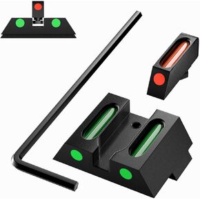 Fiber Optic Sights Front and Rear for Glock 17 17L 19 22 23 24 26 27 33 34 35 38 39 No Tritium 3 Dot Night Sights for Outdoor