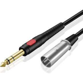TNP Male XLR to 1/4 Inch TRS Cable (10 FT) - Balanced 6.35mm Quarter Inch to XLR Male Audio Stereo Interconnect Gold Plated Patch Cable for Microphones, Powered Speakers, Studio Sound Consoles