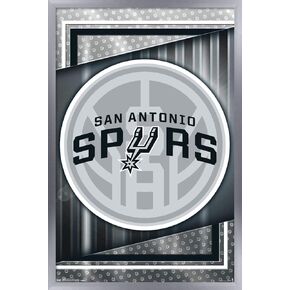 Trends International NBA San Antonio Spurs-Logo 17 Wall Poster, 14.725" x 22.375", Silver Framed Version