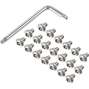 uxcell M8x10mm Torx Security Machine Screw, 20pcs Pan Head Screws Inside Column, with T40 L-Type Wrench, 304 Stainless Steel Fasteners Bolts