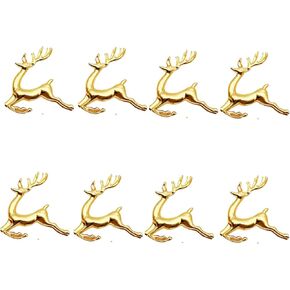 10 pcs Christmas Napkin Rings Holders for Christmas Dinners Parties, Wedding Adornment, Thanksgiving and Home Kitchen Dining,Table Decoration Accessories(Gold)