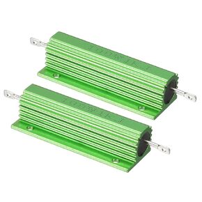 PATIKIL 100W 470 Ohm Aluminum Shell Resistor, 2 Pack Aluminum Housing Resistor Housed Case Wirewound Resistors Screw Tap Power Resistor 5% Tolerance, Green