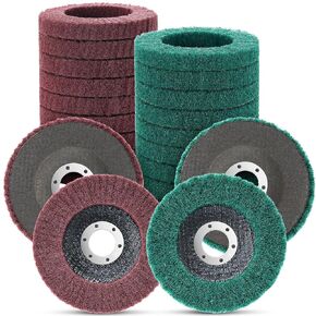 20 Pcs Flap Discs 4 1/2 for Angle Grinder Attachment 180/320 Grit Nylon Fiber Sanding Disc Abrasive Buffing Grinding Discs for Metal Wood Scouring Pads Paint Deburring Rust Remover