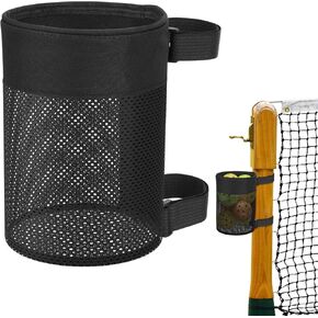 Cosmos Pickleball Ball Holder Adjustable Ball Hanging Bag for PickleBall Nets, Pickleball Storage Basket Foldable Mesh Net Pickle Ball Pouch Holds 6 Pcs Regular Pickleball Ball, Ball NOT Included